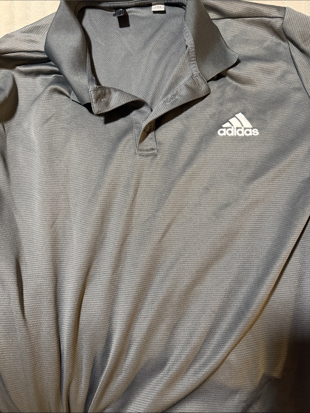adidas Men’s Charcoal Gray Polo with White Logo